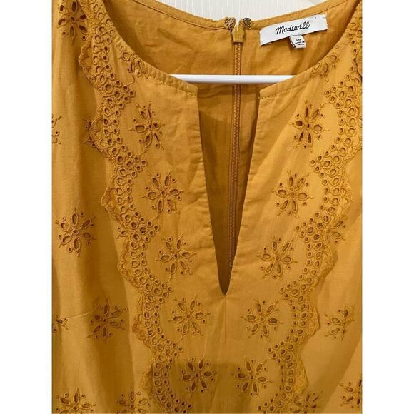 Madewell Eyelet Scalloped Trim Dress Size 00 - Picture 3 of 7